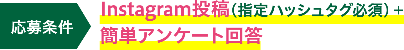 Instagram投稿(指定ハッシュタグ必須)+簡単アンケート回答