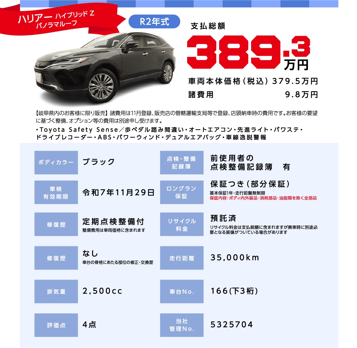 ハリアー ハイブリッド Z パノラマルーフ